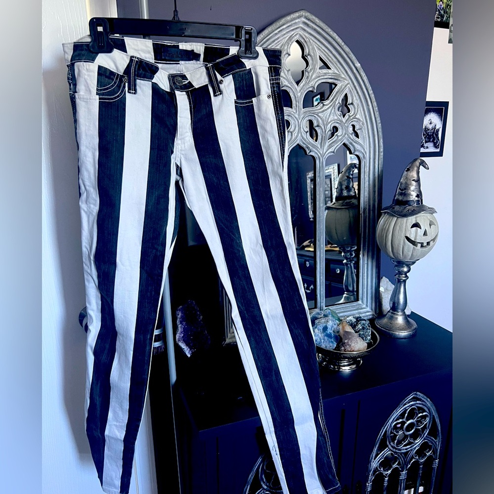 Black and white striped jeans Frankie B Boutique